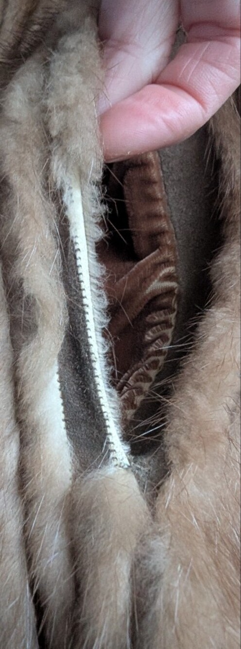 Vintage Saga Bemberg Pastel Mink Bomber - M - Picture 11 of 12